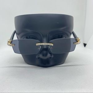 Women’s black rimless sunglasses with Diamond bridge